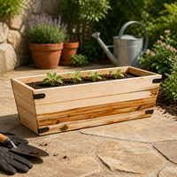 Kit de support de jardinière en bois de la collection Luxury Home, revêtement poudré, durable, écologique, design classique américain pour l'extérieur, pour fleurs
