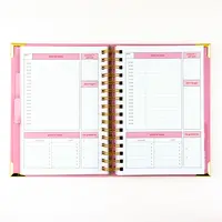 2022 2023 Diary Planner Custom Logo 2022 2023 A5 Pink Spiral Weekly Monthly Manifestation Goal Diary Journal Planner Agenda Notebook