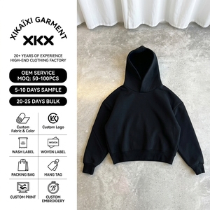 Hoodies unisexe à épaules tombantes 450g, coupe ample, col cheminée, coupe carrée, personnalisables - Product Image 1