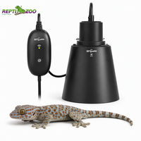 Support de lampe chauffante à dôme profond intelligent REPTIZOO pour émetteur de chaleur en céramique, lampe de nuit, lampe UVB spirale, aluminium réfléchissant de 5,5 pouces