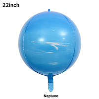 Globo de Aluminio de 22 Pulgadas con Diseño de Cielo Estrellado 4D Estereoscópico, Serie de Ocho Planetas del Sistema Solar: Sol, Luna, Marte, Júpiter, para Decoración de Fiestas