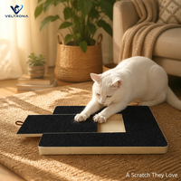 Grattoir pour chat avec cadre en bois, grattoir plat pour chat pour affûter les griffes, grattoir pour chat réutilisable avec papier abrasif de rechange