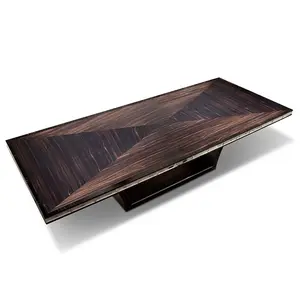 Обеденный стол, роскошная современная мебель для столовой, популярный дизайн, обеденный стол, металлический каркас, деревянный итальянский обеденный стол