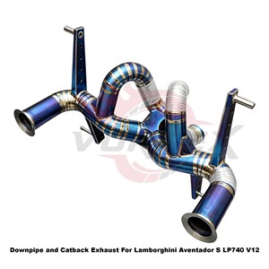 ท่อไอเสียแบบตรง Vortex Blue Burnt Titanium พร้อมแผ่นกันความร้อนสำหรับ Lamborghini Aventador S LP740 V12 - Product Image 4