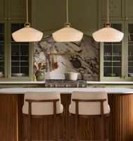 Luminaire suspendu moderne en laiton pour îlot de cuisine avec abat-jour en verre, lampe de plafond contemporaine pour salle à manger