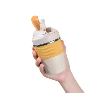 中国供应商廉价真空隔热旅行水瓶可重复使用不锈钢咖啡杯，带硅胶套