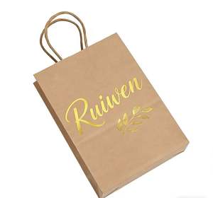 Custom Kraft Paper <b>Bag</b> Thank You Grown Logo Packaging for Small Business for Gifts Shoes Socks Carton <b>Packed</b> - Product Image 1