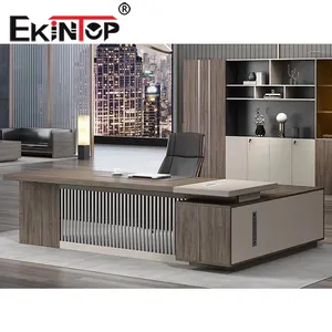 Ekintop solusi furnitur kantor Modern furnitur meja kantor eksekutif bos meja kayu komersial meja kantor