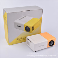 Mini projecteur LED YG300, résolution 320x240, haut-parleurs intégrés, 400-600 lumens, Android 9, courte portée, 3 lentilles en verre, portable