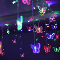 Guirlande lumineuse LED en forme de rideau de glaçons papillon féerique, en plastique, imperméable, pour la maison et le jardin, décorations de Noël et de fêtes