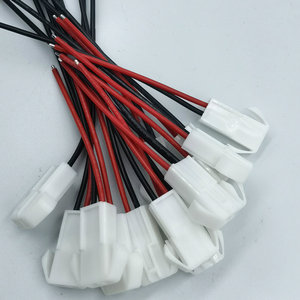 定制红黑两色 PVC 线束，带白色塑料锁定连接器和镀锡线端，用于制冷电源连接 - Product Image 1