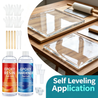 Kit de Résine Époxy Transparente à Durcissement Rapide, Rapport 1:1, Résine Liquide Cristalline pour Bricolage Domestique, Fabrication de Bijoux, Artisanat Artistique