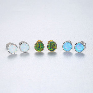 Minimalist S925 Silver Bezel Setting <b>Opal</b> Stud <b>Earrings</b> For Women Everyday Wear Fashion Jewelry Gift - Product Image 4