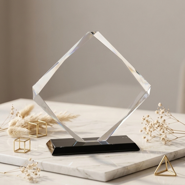 Wholesale Eco-Friendly UV Printed Custom Logo Word Engrave 3D Blank Optical K9 Crystal Trophy Glass Award Plaque