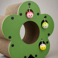 YAOYUE Penguin Maison-griffoir pour chat en carton ondulé avec entrée en arche, lit-caverne pour animaux de compagnie pour dormir et jouer