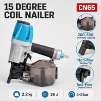 Cloueur pneumatique industriel CN65 compatible TOUA pour clous en bobine plastifiés et en fil de fer, mode de tir réglable, pour la construction en bois, OEM