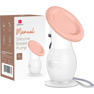 Tire-lait manuel en silicone, collecteur de lait mains libres, qualité alimentaire sans BPA, <span class=keywords><strong>base</strong></span> d'aspiration portable pour l'allaitement avec sangle - Product Image 1