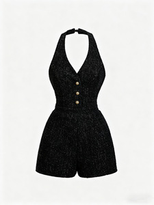 Mono de Verano Elegante para Mujer con Cuello Halter y Escote en V, Sin Mangas, Ajustado y Corto - Product Image 5