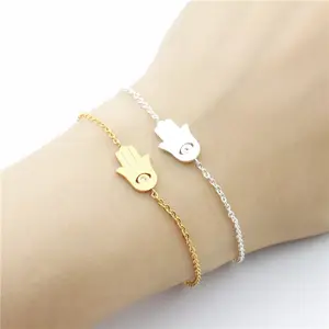 Gelang tangan Hamsa, grosir keberuntungan, gelang tangan kristal bulat cantik lucu, mata jahat untuk wanita anak perempuan