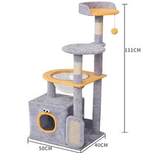 Scratching Post in legno gatto letto albero e gatto amaca spazio arrampicata torre giocattoli e accessori per gatti struttura per arrampicata - Product Image 4