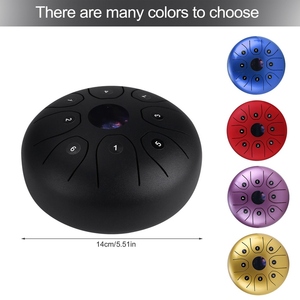 Mini tambour à langue en acier de 5.5 pouces 8 notes C-Key Handpan <span class=keywords><strong>Drum</strong></span> Instrument de percussion à tambour de poche en acier avec sac de transport de maillets - Product Image 6