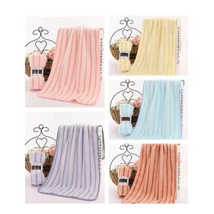 Coral Fleece Striped Face Towel 35x75cm Quick Dry Absorbent For Home Use Adult - Product Image 5