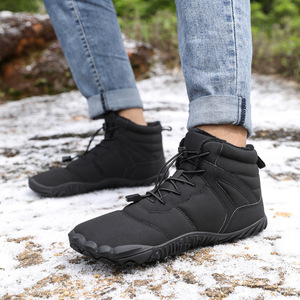 Botas de Senderismo Unisex para Invierno, Punta Redonda, Parte Superior Sintética, Forro Polar, Suela de Goma Impermeable, Entresuela de EVA, Resistentes a la Nieve, para Exteriores - Product Image 1
