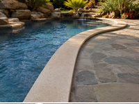 Pierre naturelle de bord de piscine sur mesure 1000x400x40mm en travertin et marbre pour terrasse de piscine extérieure, patio de villa et bordure de piscine paysagère