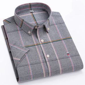 Precio de fábrica algodón Oxford fino verano nueva camisa de manga corta hombres Casual Slim medio con Color sólido Fashio - Product Image 1