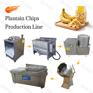 Ligne de production de chips de banane et de plantain semi-automatique chauffée au gaz 30-50KG/H en acier inoxydable 304 - Product Image 5
