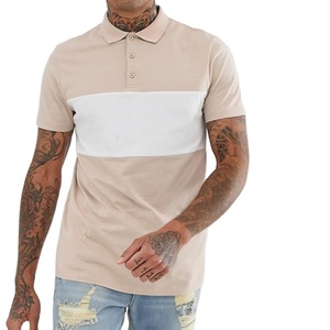 Camiseta de bambú para hombre, camiseta transpirable con cuello de Polo y bloque de Color, venta al por mayor - Product Image 1