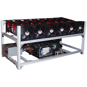 8GPU Graphics Video Card Rig Stackable 8 GPU Open Air Rig Case Rack Frame in stock