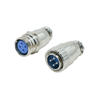 Connecteur de câblage aviation XS16 en alliage de zinc, prise femelle droite 2-7 broches, fiche mâle à visser, type d'accueil