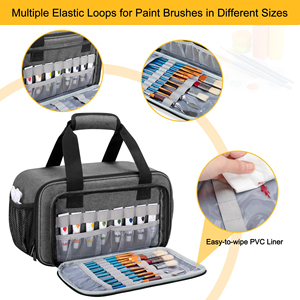Sac de rangement pour peinture acrylique pour jusqu'à 54 flacons (<span class=keywords><strong>2</strong></span> oz), étui de rangement pour fournitures artistiques avec sangle de transport - Product Image 4