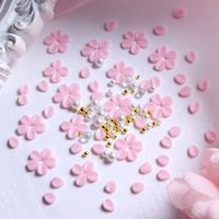 Fournitures pour Ongles 3D Perle Fleur Rose Nail Art Ornement Mignon 5 Pétales Fleur DIY Accessoires pour Ongles