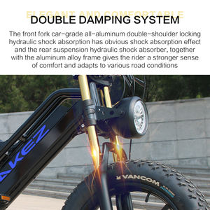 Vélo électrique tout-terrain AKEZ 20 pouces 48V 750W avec batterie au lithium, <span class=keywords><strong>moteur</strong></span> sans balais, pneus larges, suspension souple, assistance au pédalage, 13Ah, pour adulte - Product Image 4