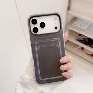 <b>Candy</b> Color Transparent Flip Card Slot Wallet Mobile Phone case for IPhone17 Anti-fall Protective case for 17 Pro Max - Product Image 4