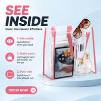 Grande pochette transparente autoportante en PVC tendance pour ordinateur, idéale pour les voyages, le shopping, le sport et le travail