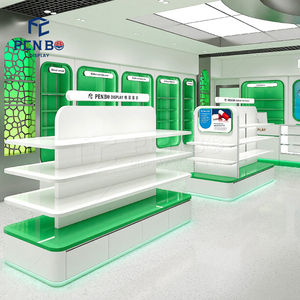 Furnitur Toko Apotek Ritel, Etalase Pajangan, Dekorasi Interior Toko Obat, Desain Rak Apotek - Product Image 1