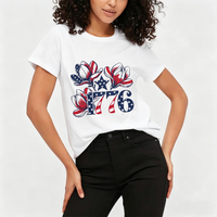 Impression DTF personnalisée en gros, motif Jour de l'Indépendance, transfert thermique à repasser pour vêtements et t-shirts