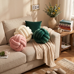 Cuscini Decorativi Annodati Hesen per Arredamento Casa, Cuscini Decorativi Imbottiti Fatti a Mano per Divano - Product Image 2