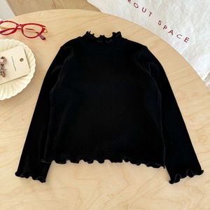 Tongxingyuan Girls T-Shirt Solid Color Lace Collar Short Sleeve Cotton Autumn Top For Children - Product Image 4