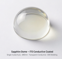 SANHANG2 Dôme en saphir enduit d'ITO, diamètre 80 mm, fenêtre conductrice transparente, antistatique