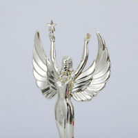 Trophée en acrylique style sportif pour événements de danse et concours de beauté, avec figurine de fille vainqueure, nouveau modèle, plaqué or, 19 pouces, durable, logo personnalisé, cadeau économique