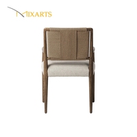 Chaise de salle à manger en teck massif de style américain moderne avec corde, chaise individuelle décontractée pour café et restaurant, chaise de designer en teck pour l'extérieur