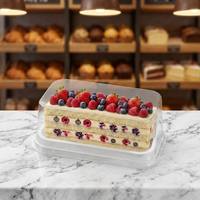 Boîte d'emballage en plastique PET transparente rectangulaire YASHENG pour gâteau roulé en tranches, épaisseur 1 mm, pour le stockage alimentaire W059