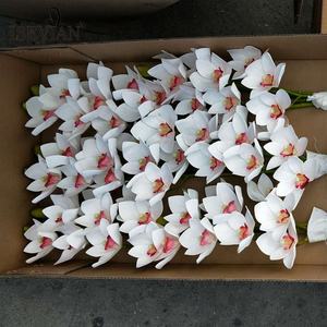 ISEVIAN Fleur de <span class=keywords><strong>Cymbidium</strong></span> au toucher réel, <span class=keywords><strong>orchidée</strong></span> artificielle blanche de type <span class=keywords><strong>Cymbidium</strong></span> - Product Image 5