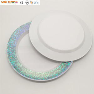 Disposable Plastic Plate Plastic Wedding Disposable Plastic Plates 150 Count Disposable Plastic Silver Rimmed Dinnerware Set Wedding Tableware Silver Plastic Plate