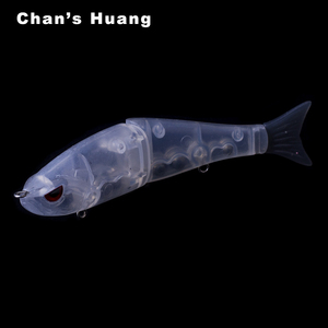 Chan's Huang Unpainted Slide Shad Bait 4.5Inch 17g Sinking Wobblers Hard Plastic Body Soft Tail Fishing Lures Blanks Glider Bait