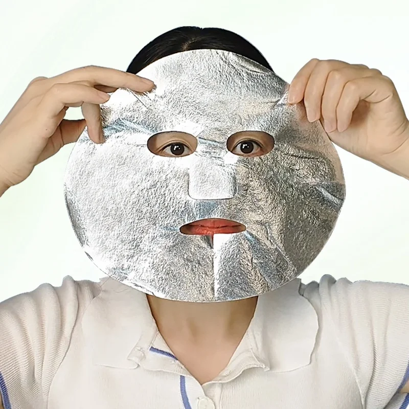 Feuille d'argent Papier Masque sec Masque de salon de beauté No Fade Silver Foil Cosmetictightening Facial Mask Sheet Oem